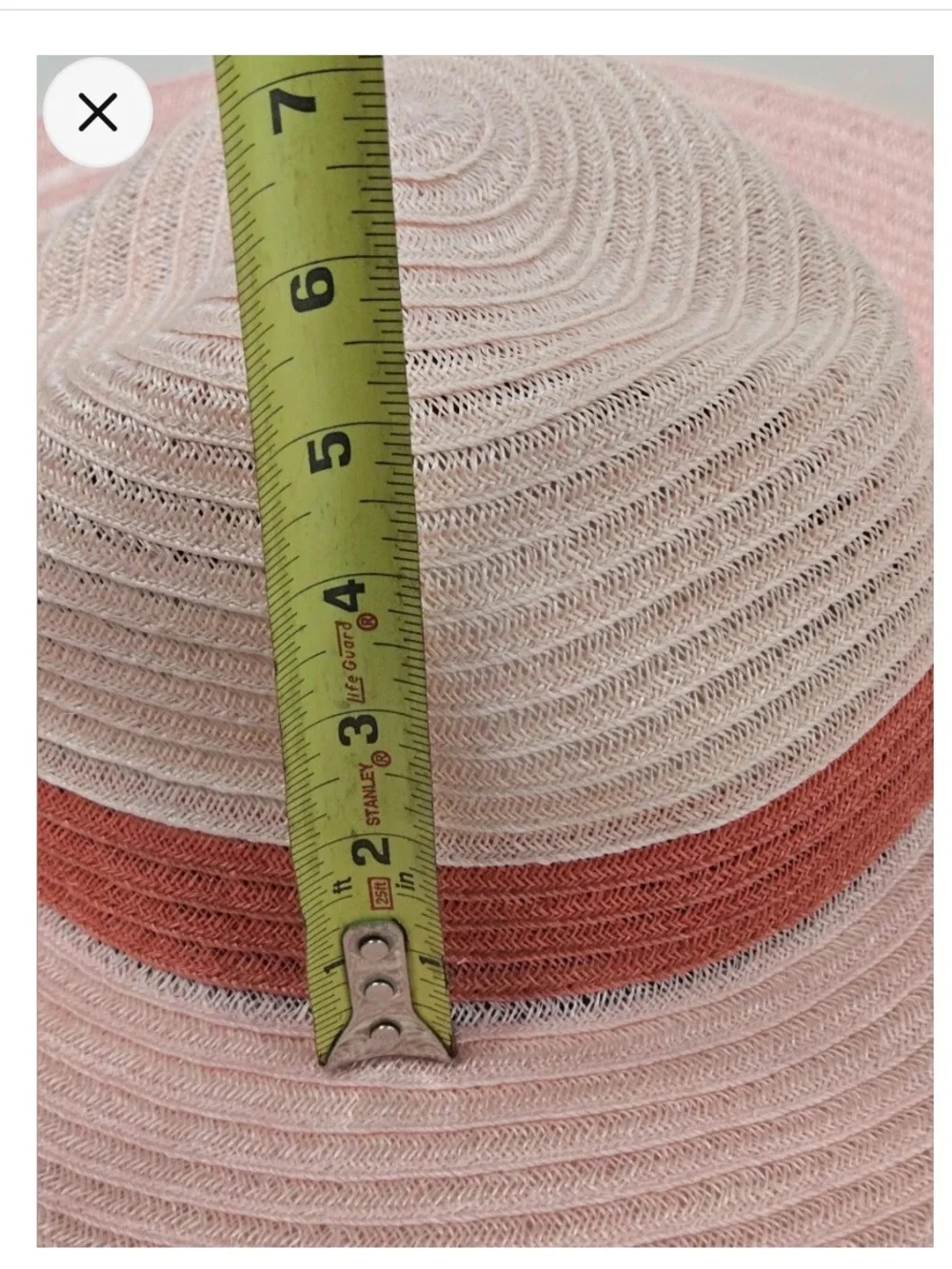 Eugenia Kim Pink & Cream Wide Brim Straw Hat with Rose Band